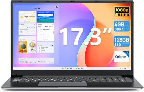 Laptop, 17.3 Inch Laptops Computer, 8GB DDR4 256GB SSD Notebook with Celeron N4000 Processor (up to 2.6 GHz), 8000mAh, Webcam, Mini HDMI, USB3.0 * 2, Dual WiFi, Type-C in Saudi Arabia