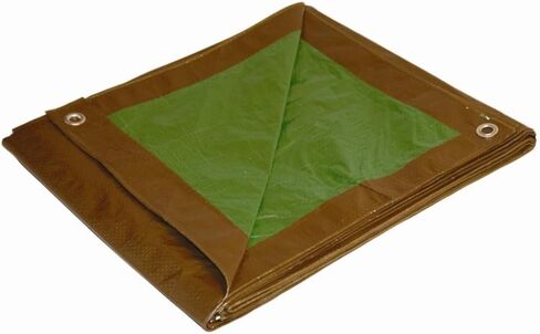 8x16 Multi-Purpose Brown/Green Medium Duty Dry Top Poly Tarp (8'x16') in Saudi Arabia