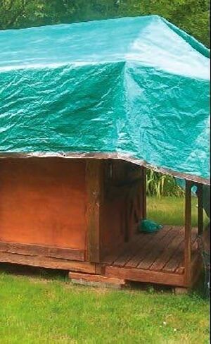 8x16 Multi-Purpose Brown/Green Medium Duty Dry Top Poly Tarp (8'x16') in Saudi Arabia