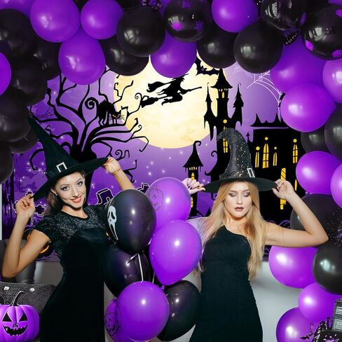 خلفيات Avezano Halloween للتصوير الفوتوغرافي الأرجواني السماء والقمر ضوء القلعة اليقطين فانوس حفار القبور خلفية الهالوين للأطفال ديكور حفلات الأطفال التقطت الصور (7x5ft) in Saudi Arabia