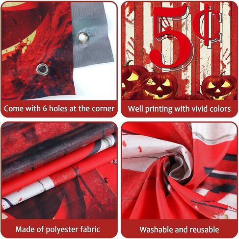 Halloween Creepy Carnival Photo Prop Selfie Frame Party Decorations Bloody Circus Backdrop Banner Carnival Ticket Photo Booth Props Background for Halloween Indoor Outdoor Party Supplies 62 x 35'' in Saudi Arabia