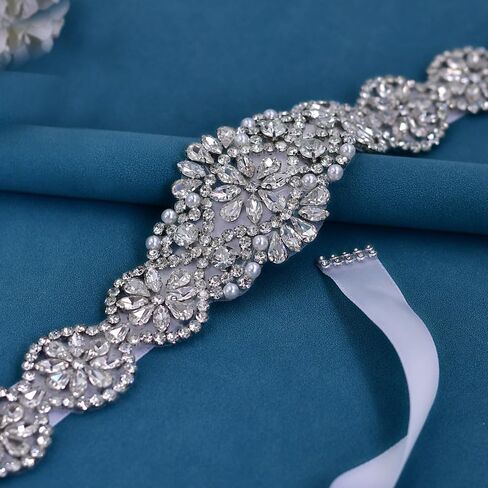 حزام الزفاف كريستال حجر الراين فستان الزفاف وشاح المرأة الملحقات اليدوية in Kuwait