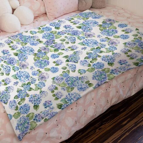 Blue Hydrangea Floral Baby Blanket for Boy Girl Watercolor Flowers Painting Flannel Soft Swaddle Blanket Wild Floral Receiving Blankets Unisex Newborn Toddler Nursery Bed Crib Throw Blanket 30x40 in Saudi Arabia