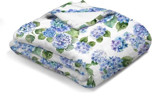 Blue Hydrangea Floral Baby Blanket for Boy Girl Watercolor Flowers Painting Flannel Soft Swaddle Blanket Wild Floral Receiving Blankets Unisex Newborn Toddler Nursery Bed Crib Throw Blanket 30x40 in Saudi Arabia