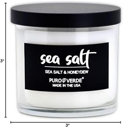 Sea Salt Highly Scented, Candles for Home Scented, Aromatherapy Jar Candle for Relaxing, LongLasting Burn, Candle Gifts for Women, Beach Ocean Like Scents, Made in USA 6 Oz. in Saudi Arabia