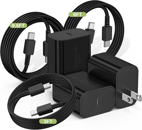 45W Super Fast Charger USBC for Samsung Galaxy S24, [3Pack] 3+6+10FT Type C Charger Fast Charging Cable Cord & Android Charger Block for Galaxy S24 S23 S22 S21 Ultra/Plus, Tab S8 S7, iPad Pro/Air/Mini in Saudi Arabia