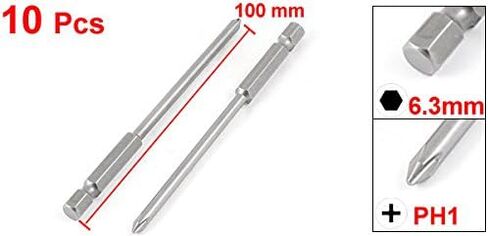 uxcell a14011000ux0060 1/4" Hex Shank Magnetic Cross Tip Phillips Driver Bit PH1 10 Pcs (Pack of 10) in Saudi Arabia