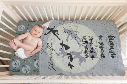 Peter Pan Baby Blanket, Peter Pan Nursery, Peter Pan Baby Shower, Peter Pan Gift, Disney Baby Blanket, Handmade Baby Blanket, Blue Blanket (Light Blue Minky, Minky) in Saudi Arabia