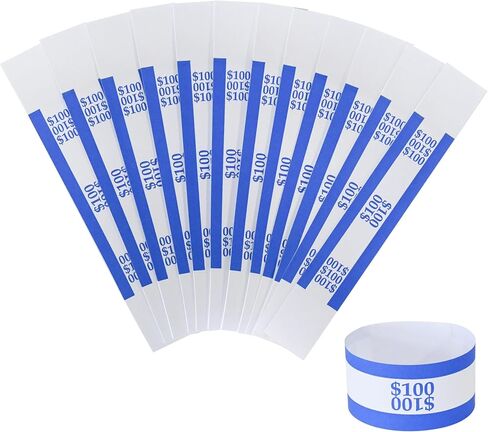 Essential Currency Straps –450 Assorted Bill Wrappers, Money Bands to Organize Bills, ABA Standard Colors, Self-Adhesive, 7.5 x 1.15 Inches (450 Assorted/ 50 of Each) in Kuwait