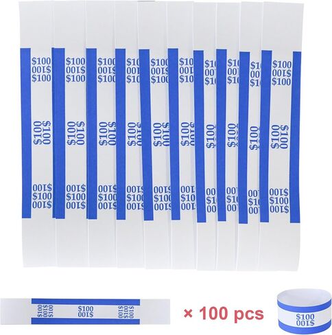 Essential Currency Straps –450 Assorted Bill Wrappers, Money Bands to Organize Bills, ABA Standard Colors, Self-Adhesive, 7.5 x 1.15 Inches (450 Assorted/ 50 of Each) in Kuwait