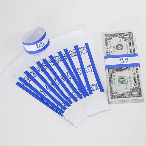 Essential Currency Straps –450 Assorted Bill Wrappers, Money Bands to Organize Bills, ABA Standard Colors, Self-Adhesive, 7.5 x 1.15 Inches (450 Assorted/ 50 of Each) in Kuwait