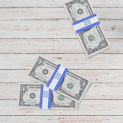 Essential Currency Straps –450 Assorted Bill Wrappers, Money Bands to Organize Bills, ABA Standard Colors, Self-Adhesive, 7.5 x 1.15 Inches (450 Assorted/ 50 of Each) in Kuwait