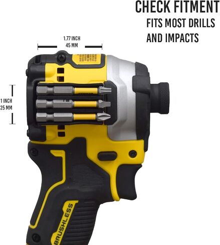 Magnetic Bit Holder for Drill and Impact Drivers - with 3M Adhesive - Fits most Drills: Milwaukee, Dewalt, Ryobi, Klein, Bosch in Kuwait
