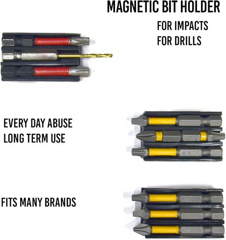 Magnetic Bit Holder for Drill and Impact Drivers - with 3M Adhesive - Fits most Drills: Milwaukee, Dewalt, Ryobi, Klein, Bosch in Kuwait