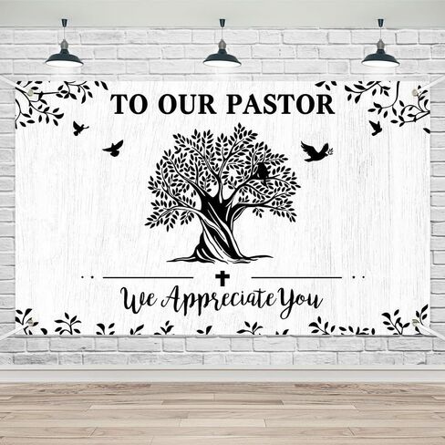 Lofaris Thank You Pastor Banner Pastor Appreciation Party Decorations to Our Pastor We Appreciate You Photo Backdrop 70.8 x 43.3 Inch in Kuwait