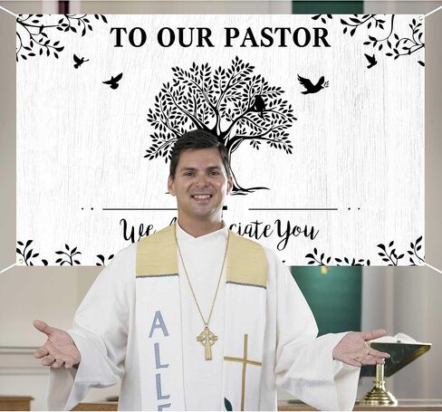 Lofaris Thank You Pastor Banner Pastor Appreciation Party Decorations to Our Pastor We Appreciate You Photo Backdrop 70.8 x 43.3 Inch in Kuwait