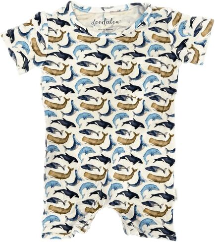 Soft Bamboo Viscose Baby Romper, Short Sleeve with Shorts, Zipper Inseam Closure with Front Pocket Pacifier Clip in Saudi Arabia