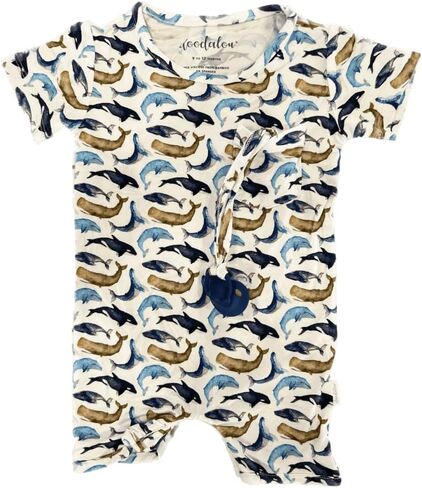 Soft Bamboo Viscose Baby Romper, Short Sleeve with Shorts, Zipper Inseam Closure with Front Pocket Pacifier Clip in Saudi Arabia