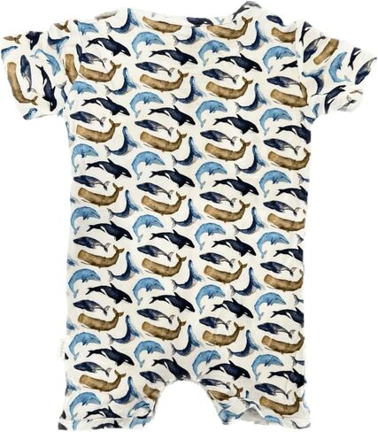 Soft Bamboo Viscose Baby Romper, Short Sleeve with Shorts, Zipper Inseam Closure with Front Pocket Pacifier Clip in Saudi Arabia