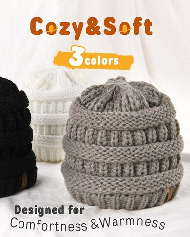 FURTALK Baby Beanie Winter Soft Warm Knit Hat 3 Pack Infant Toddler Slouchy Caps in Saudi Arabia