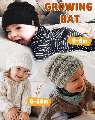 FURTALK Baby Beanie Winter Soft Warm Knit Hat 3 Pack Infant Toddler Slouchy Caps in Saudi Arabia
