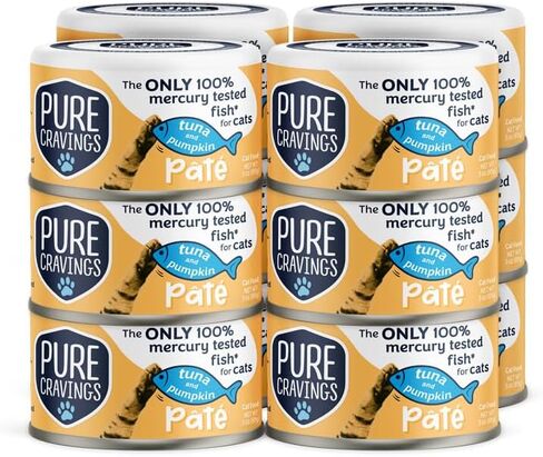 Pate, Canned Wet Cat Food, 100% Mercury-Tested, Moist Can Fish, Grain-Free Protein, Non-GMO, Variety Pack of 12-3X Tuna/Salmon, 3X Tuna/Pumpkin, 3X Tuna/Sardine, 3X Salmon/Sardine in Saudi Arabia