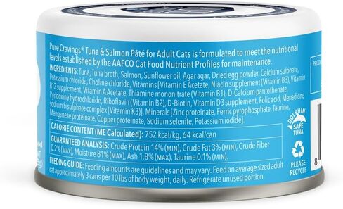 Pate, Canned Wet Cat Food, 100% Mercury-Tested, Moist Can Fish, Grain-Free Protein, Non-GMO, Variety Pack of 12-3X Tuna/Salmon, 3X Tuna/Pumpkin, 3X Tuna/Sardine, 3X Salmon/Sardine in Saudi Arabia