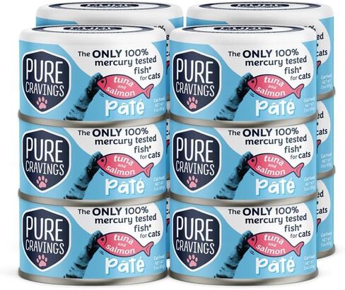 Pate, Canned Wet Cat Food, 100% Mercury-Tested, Moist Can Fish, Grain-Free Protein, Non-GMO, Variety Pack of 12-3X Tuna/Salmon, 3X Tuna/Pumpkin, 3X Tuna/Sardine, 3X Salmon/Sardine in Saudi Arabia