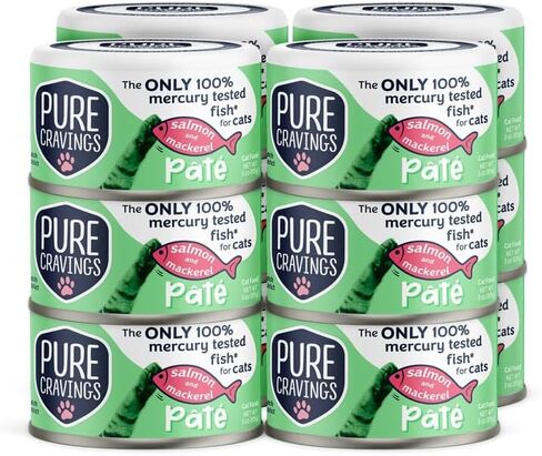 Pate, Canned Wet Cat Food, 100% Mercury-Tested, Moist Can Fish, Grain-Free Protein, Non-GMO, Variety Pack of 12-3X Tuna/Salmon, 3X Tuna/Pumpkin, 3X Tuna/Sardine, 3X Salmon/Sardine in Saudi Arabia