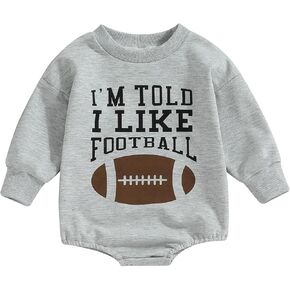 Newborn Baby Football Outfit Toddler Boy Girl Sweatshirt Romper Game Day Outfits Infant Fall Winter Clothes