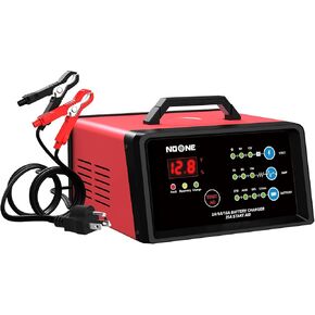 NOONE 2A/6A/10A شاحن بطارية السيارة، 6V/12V ذكي شاحن بطارية أوتوماتيكي بالكامل، شاحن هزيل، مزيل كبريتات البطارية للسيارة، الدراجة النارية، القارب، جزازة العشب، بطاريات حمض الرصاص البحرية in Kuwait