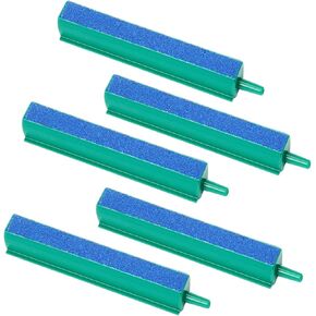 8 Inch Aquarium Air Stones Bar - Air Stone Kit with 5 Pcs Square Oxygen Diffuser Bubble Release Mineral Airstones For Fish Tank Pumps Small DWC Bucket Needs