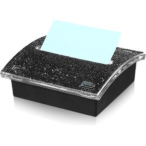 Eersida Rhinestone Self Stick Note Pad Holders 4 x 4 Inches Memo Note Holder Dispenser Sticky Note Holder Sticky Notes Dispenser for Office Home Classroom Desk Supplies (Gold)
