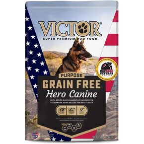 Victor Super Premium Dog Food – Purpose - Grain Free Hero Canine – Premium Gluten Free Dog Food for Active Adult Dogs – High Protein with Glucosamine and Chondroitin for Hip and Joint Health, 30lbs