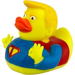 Donald Trump Ducks, New Squeak Rubber Duck for Baby Bath and Jeep Ducking, 3.5 Inch Funny Duck, Baby Bath Duckies Toy for Kids Gift Rubber Ducks Trump Gifts( Super Duck )