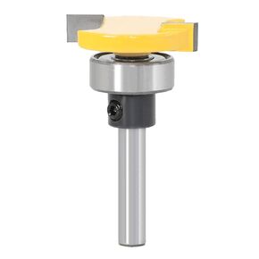 Mesee T Slotting Router Bit with Bearing, 1/4 Inch Shank T-Track Slot Cutter Woodworking Milling Slab Flattening Surface Planing Cutting Tool