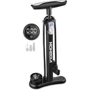 MOHEGIA Bike Floor Pump with Gauge,Air Bicycle Pump Inflator with High Pressure 160 PSI,Fits Schrader and Presta Valve