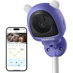 Smart Baby Monitor 2K with Breathing Monitoring (No Extra Fee), Night Vision, Cry & Safe Zone Detection, 2-Way Audio, 2.4/5GHz WiFi, 32G Local Storage, 12 lullabies
