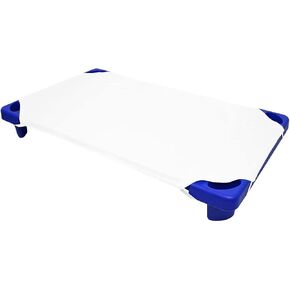 Standard Size Daycare/Pre-School Toddler Cot Sheet,Children’s Naptime Sheet Breathable Polycotton NapSheet with Corner Elastic Loop for Kid (Boy & Girl) Pack of 6- White 22" X 52"