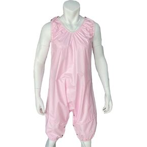 PVC AB Unisex Snap Through Crotch Romper (XX-Large, Baby Pink)