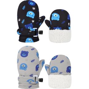 Toddler Gloves Baby Mittens Winter Warm Lined Fleece Gloves Waterproof Snow Baby Girls Mitten for Boys