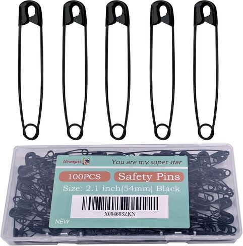 Safety Pins, 60PCS-3Inch Large Safety Pins, Rust-Resistant Nickel Plated Steel, Sharp Edge Safety Pin for Clothes, Sewing, Arts & Craft, 75mm Decorative Safety Pins (Silver) in Saudi Arabia