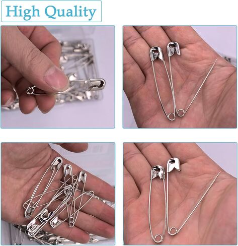 Safety Pins, 60PCS-3Inch Large Safety Pins, Rust-Resistant Nickel Plated Steel, Sharp Edge Safety Pin for Clothes, Sewing, Arts & Craft, 75mm Decorative Safety Pins (Silver) in Saudi Arabia