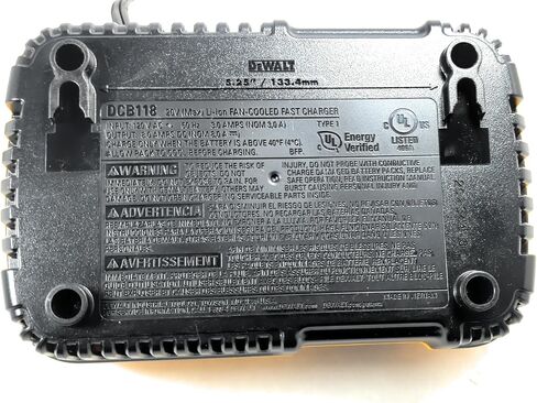 De WALT Fast Charger 8A 20V 60V MAX Li-Ion Fan Cooled DCB118 Battery charger DCB 606 DCB 609 DCB 205 DCB 204 (Charger Only) NEW without retail packaging, Yellow in Saudi Arabia