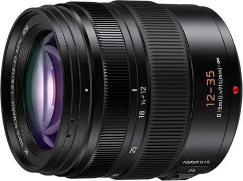عدسة كاميرا LUMIX G Series من باناسونيك، 12-35 مم F2.8 Leica DG Vario-ELMARIT عدسة قابلة للتبديل للكاميرات الرقمية ذات الأربعة أثلاث بدون مرآة، Power O.I.S. - H-ES12035 (متجدد) in Saudi Arabia