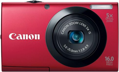Canon PowerShot A3400 is 16.0 MP Digital Camera with 5X Optical Image Stabilized Zoom 28mm Wide-Angle Lens with 720p HD Video Recording and 3.0-Inch Touch Panel LCD (Red) (Renewed) in Saudi Arabia