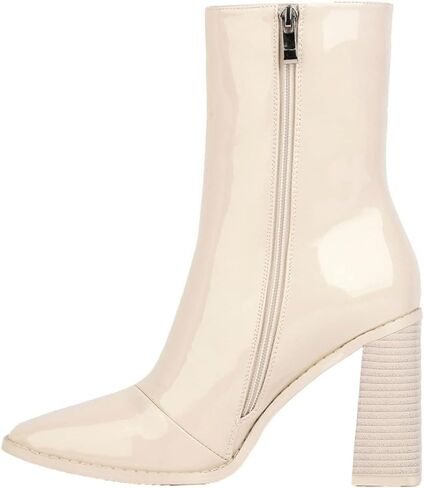 vivianly Womens Mid Calf Boots Square Toe Chunky Block Stacked Heel Ankle Booties Side Zipper in Saudi Arabia