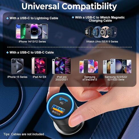 6 Pack USB C Car Charger, Ancekoy 38W USB-C + USB-A Car Charger Adapter | Fast Charge PD/QC 3.0 Cigarette Lighter Adapter USB Charger Plug for iPhone 17/16/15/14/13/12/11/Pro Max, iPad, Samsung in Kuwait