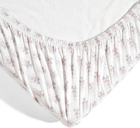 ملاءة سرير أطفال من القطن العضوي بيبي بيكسي فوكس جيو من Lush Decor، عبوتان، وردي، 28 بوصة عرض × 52 بوصة طول + 9 بوصة جيب - فراش أطفال وردي - ملاءات سرير عضوية - ديكور حضانة وودلاند - هدايا استحمام الطفل in Kuwait