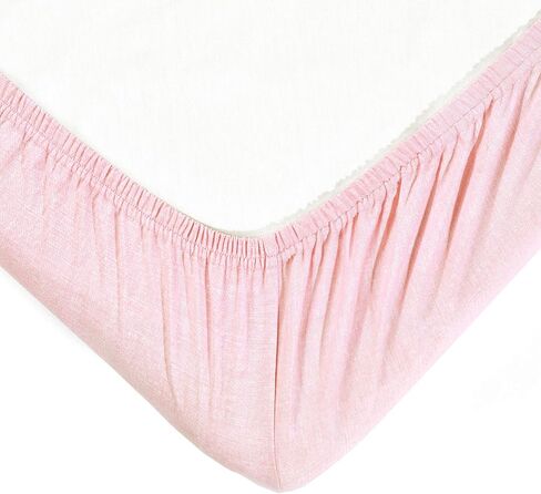 ملاءة سرير أطفال من القطن العضوي بيبي بيكسي فوكس جيو من Lush Decor، عبوتان، وردي، 28 بوصة عرض × 52 بوصة طول + 9 بوصة جيب - فراش أطفال وردي - ملاءات سرير عضوية - ديكور حضانة وودلاند - هدايا استحمام الطفل in Kuwait